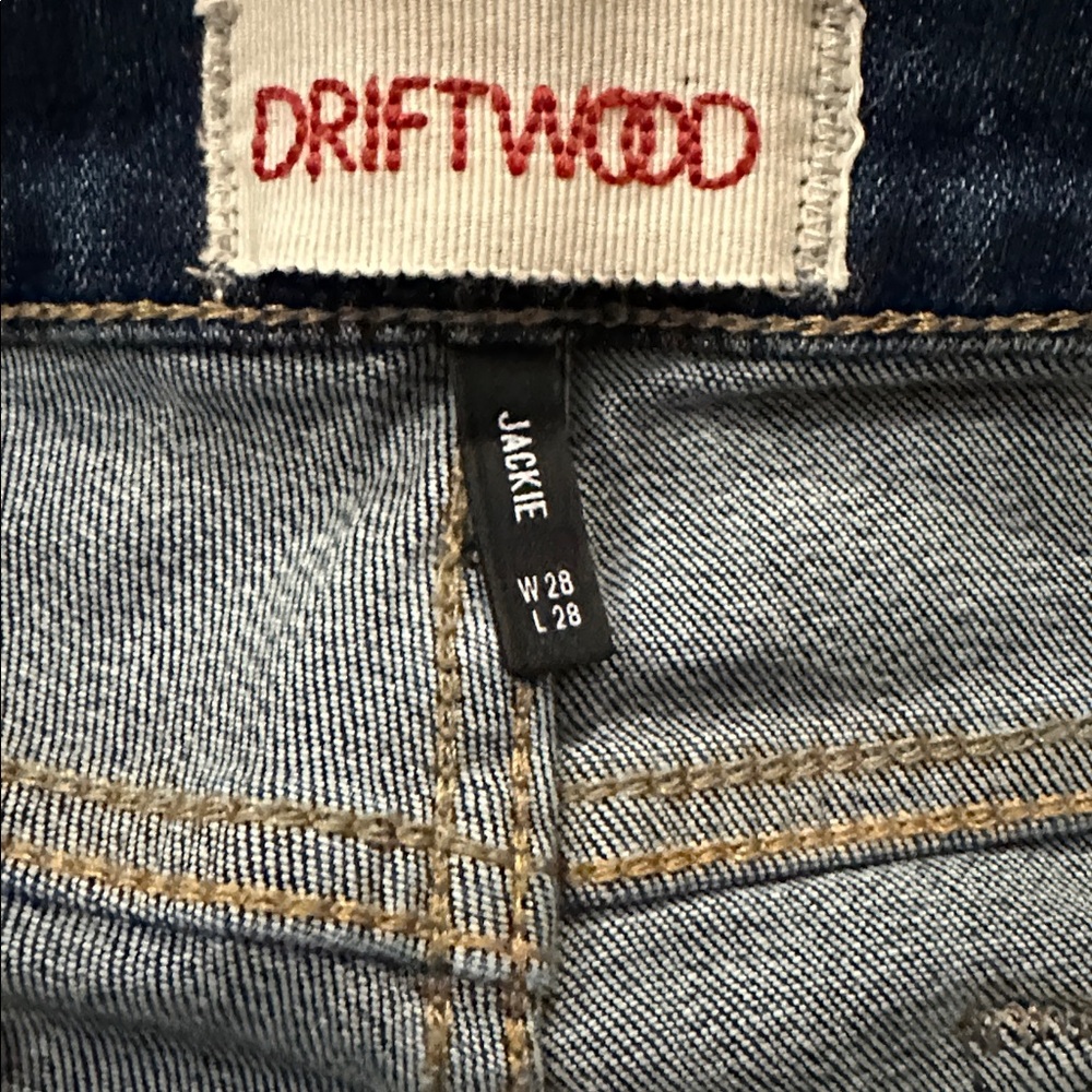 NEW Driftwood Embroidered Jackie Skinny Jean Tobacco & Wine Was Blue Jeans 28 - Picture 16 of 17